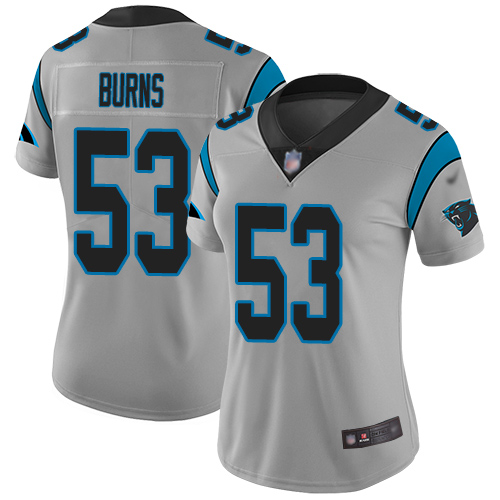 Carolina Panthers Limited Silver Women Brian Burns Jersey NFL Football #53 Inverted Legend->women nfl jersey->Women Jersey